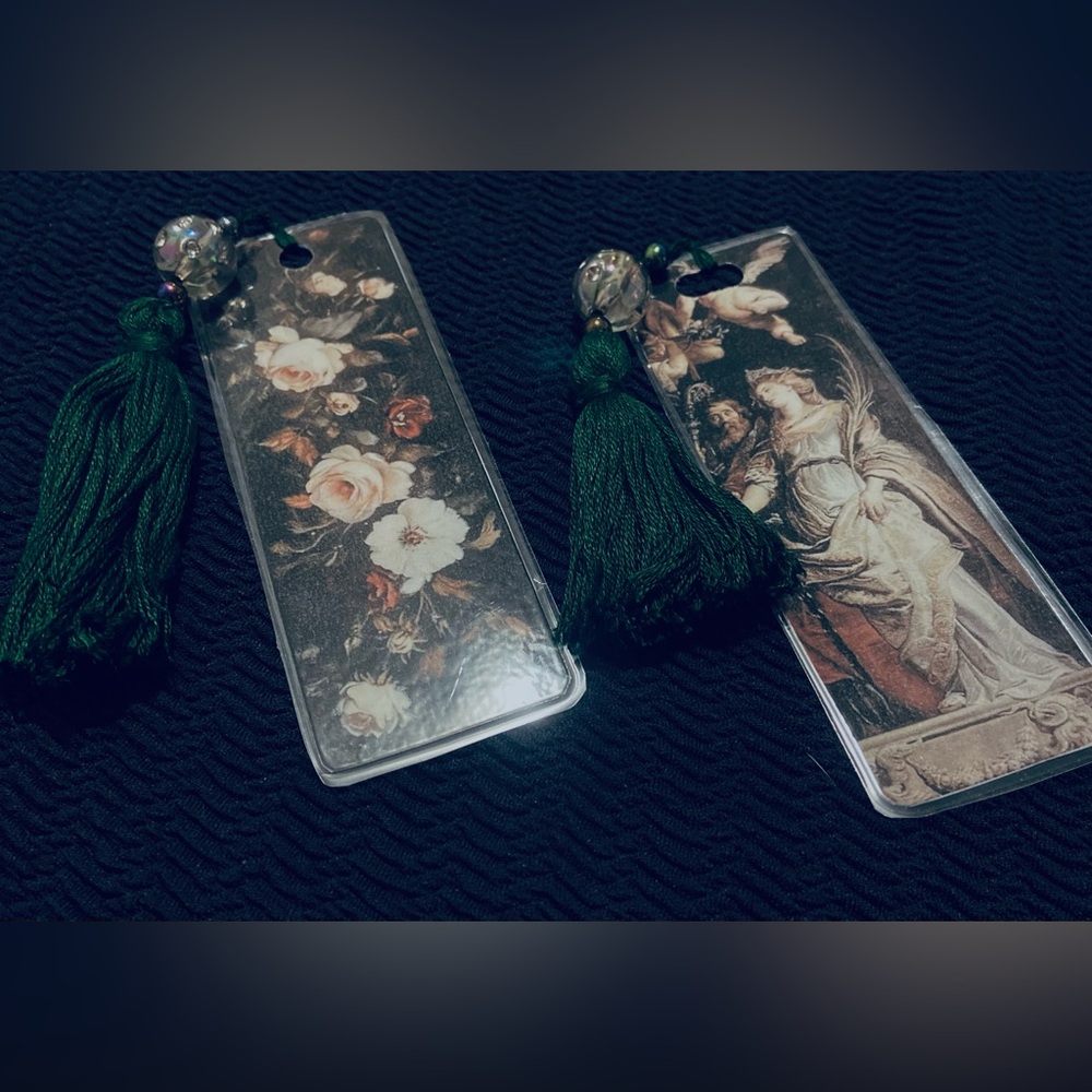 Floral and Angelic Bookmarks with Tassels